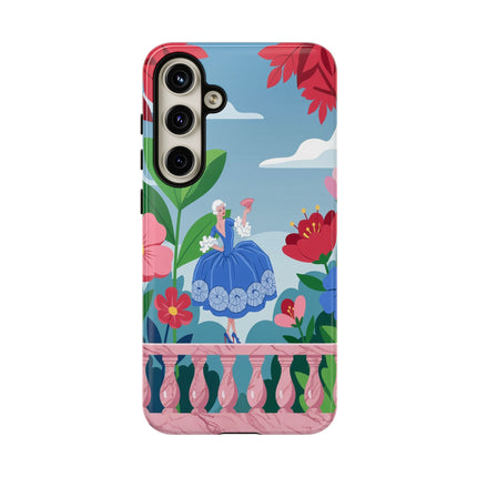 🌺🪭 The Lady Of The Grand Flower Terrace Phone Case – Art Deco Garden Elegance
