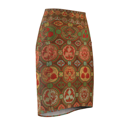 Japanese Fan Pattern by G.A. Audsley Women's Pencil Skirt (AOP)