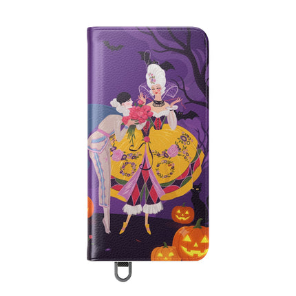 🎭🌹 The Harlequin Rose Masquerade Flip Case – Theatrical Halloween Romance