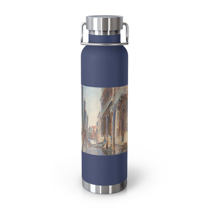 Gondola Moorings on the Grand Canal by John Singer Sargent Copper Vacuum Insulated Bottle, 22oz