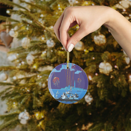 Fireworks in Venice Glass Ornament