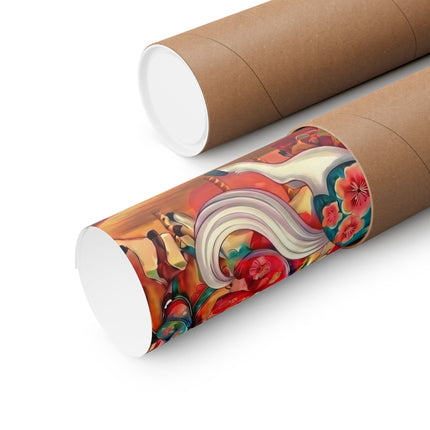 🎠🌸 Geisha Kitten's Enchanted Carousel Ride Matte Vertical Poster – Whimsical Dreams & Cherry Blossom Magic