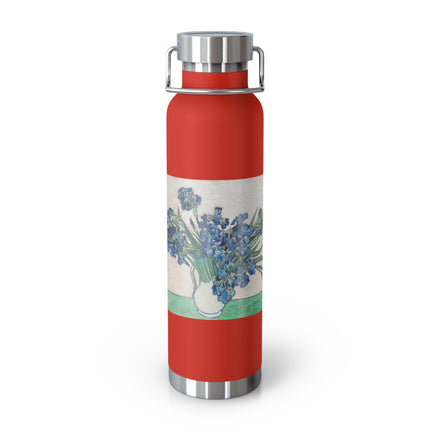 Irises by Vincent Van Gogh Copper Vacuum Insulated Bottle, 22oz