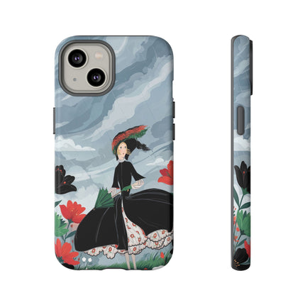 🌧️🌺 The Stormy Flower Walk Phone Case – Art Deco Floral Fashion