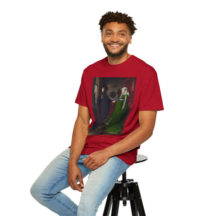 Arnolfini Portrait by Jan Van Eyck Unisex Garment-Dyed T-shirt