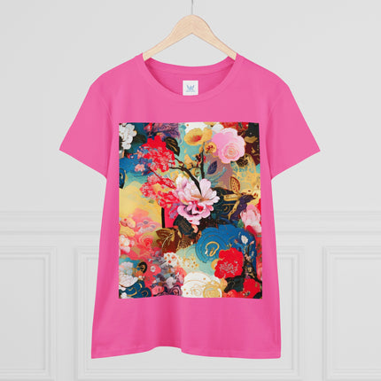 Women's Ethereal Irises Print Midweight Cotton Tee