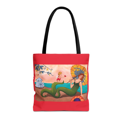 Mermaid with Parasol and Cupid by George Barbier Tote Bag