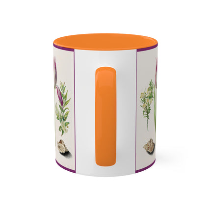 Tulip, Branches of Myrtle and Shells by Maria Sibylla Merian Colorful Mugs, 11oz