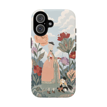 🌹🐈 The Lady And Puss In Boots Phone Case – Art Deco Floral Whimsy