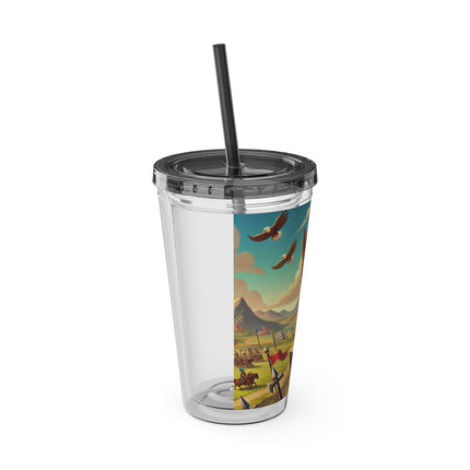 Watchful Guardian Sunsplash Tumbler with Straw, 16oz