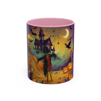 🌙🎃 The Scarecrow Of Haunted Hollow Colorful Mug – Whimsical Halloween Mystery