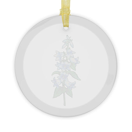 Bellflower botanical illustration by Pierre-Joseph Redouté Glass Ornament