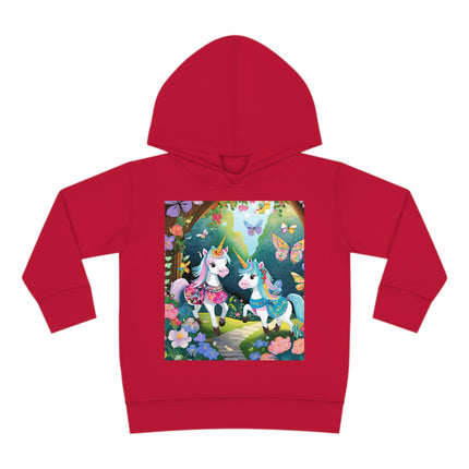 Baby Unicorns and Fluttering Butterflies Toddler Pullover Fleece Hoodie
