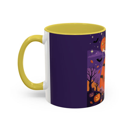 🎃🌕 The Pumpkin Moon Enchantress Colorful Mug – Elegant Halloween Masquerade