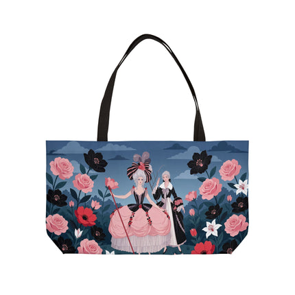 🌹🎭 The Rose Masquerade Promenade Weekender Tote Bag – Art Deco Floral Elegance