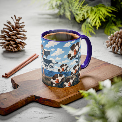 🌊🌼 The Windswept Seaside Promenade Colorful Mug – Art Deco Coastal Elegance