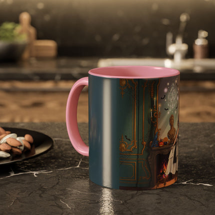🕯️🎃 The Moonlit Manor Drawing Room Colorful Mug – Elegant Halloween Charm