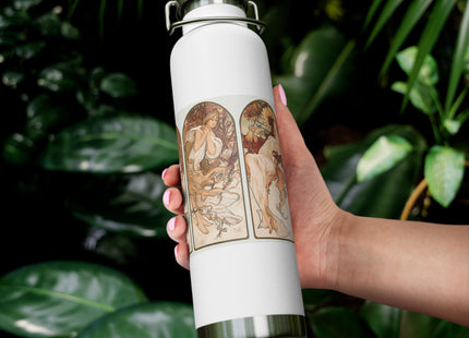 The Seasons by Alphonse Maria Mucha Copper Vacuum Insulated Bottle, 22oz