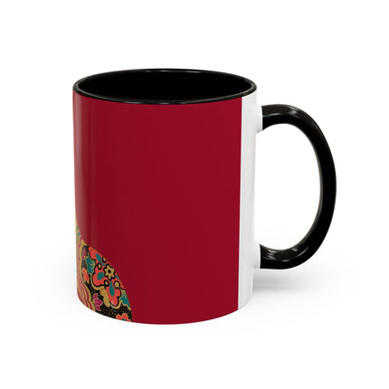 Butterfly Empress of the Crimson Pavilion Colorful Mug (11oz, 15oz) – Art Deco Beauty, Butterfly Elegance & Ornamental Style