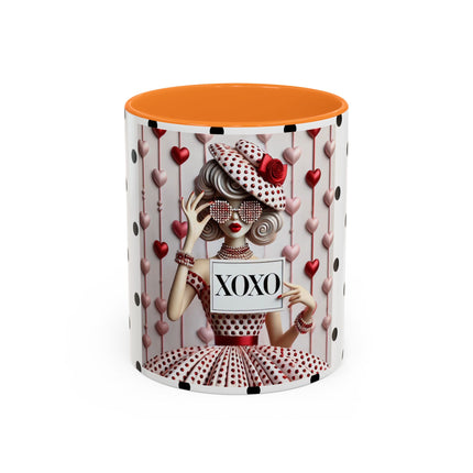 Fashionably Yours, XOXO Colorful Mugs (11oz, 15oz)