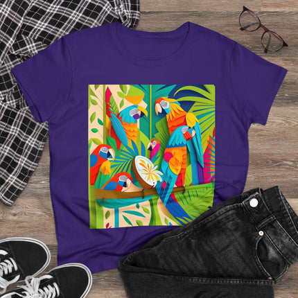 Colorful Macaws Women's Midweight Cotton Tee