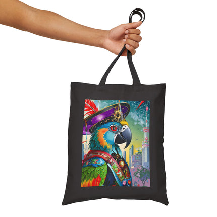 Tech Plumes Cotton Canvas Tote Bag