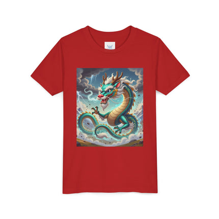 Tibetan Dragon in Battle Youth Short Sleeve Tee