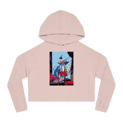 A Visual Journey by Umberto Brunelleschi Women’s Cropped Hooded Sweatshirt