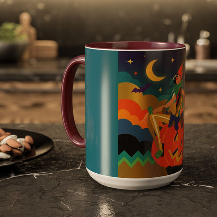 🌙🎃 The Witch Of Crescent Moon Pumpkin Colorful Mug – Colorful Halloween Charm