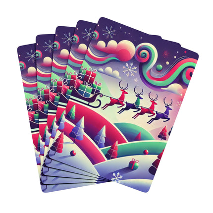 Festive Reindeer Flight Playing Cards