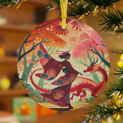 The Dragon Fairy’s Dance Glass Ornament