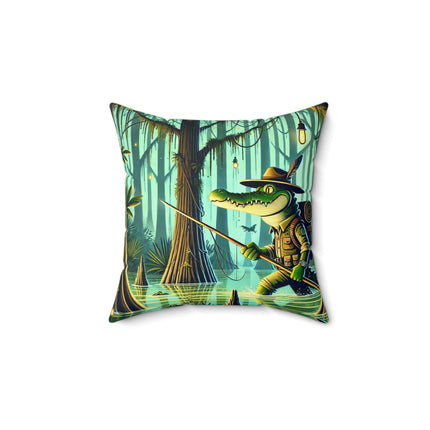 Swamp Stalker Spun Polyester Square Pillow