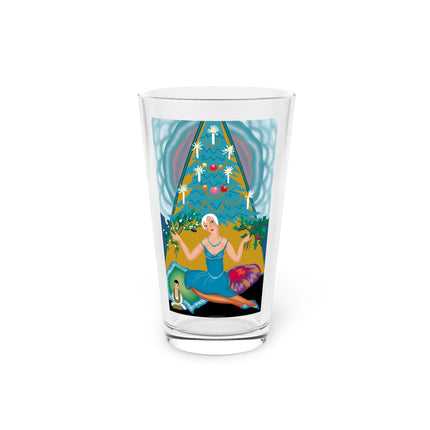 Art Deco Christmas Elegance Glass, 16oz