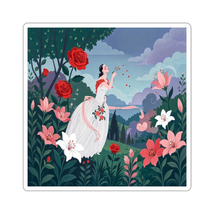 🌹💌 The Garden Of Blown Kisses Kiss-Cut Stickers – Art Deco Floral Romance