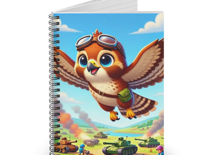 Red-Tailed Hawk in Battle Spiral Notebook - Ruled Line
