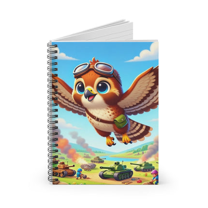 Red-Tailed Hawk in Battle Spiral Notebook - Ruled Line