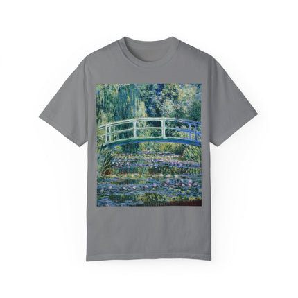 Water Lilies and Japanese Bridge by Claude Monet Unisex Garment-Dyed T-shirt