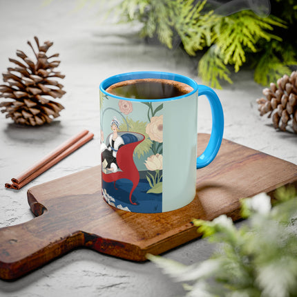 The Lady Of The Scarlet Chaise Colorful Mugs – Art Deco Romantic Elegance