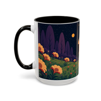 🌙🌼 The Moonlit Floral Dancer Colorful Mug – Art Deco Garden Fantasy