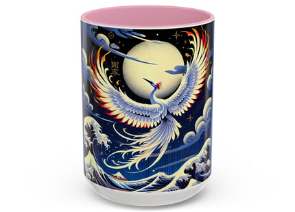Majestic White Crane Colorful Mugs (11oz, 15oz)