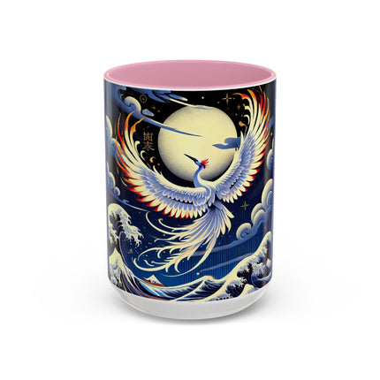 Majestic White Crane Colorful Mugs (11oz, 15oz)