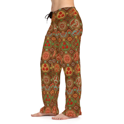 Japanese Fan Pattern by G.A. Audsley Women's Pajama Pants (AOP)