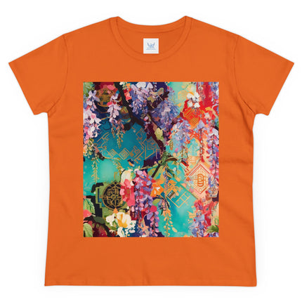Golden Wisteria Symphony Women's Midweight Cotton Tee