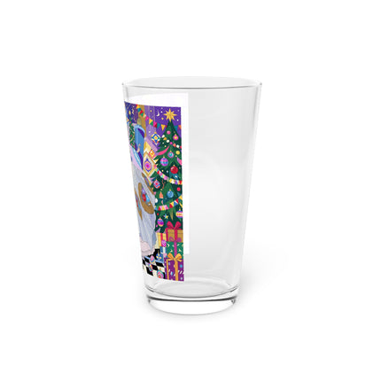 🎄✨ The Lady Of The Christmas Ornament Pint Glass – Art Deco Holiday Fantasy
