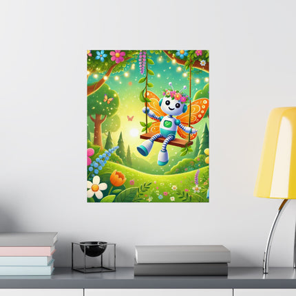 🤖🧚 Robot Fairy Matte Vertical Poster – Whimsical Technology & Enchanted Imagination