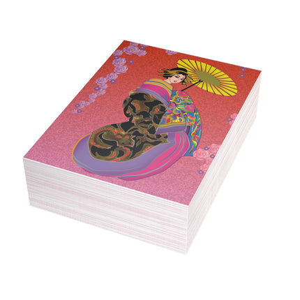 Enchanting Geisha Greeting Cards (1, 10, 30, and 50pcs)