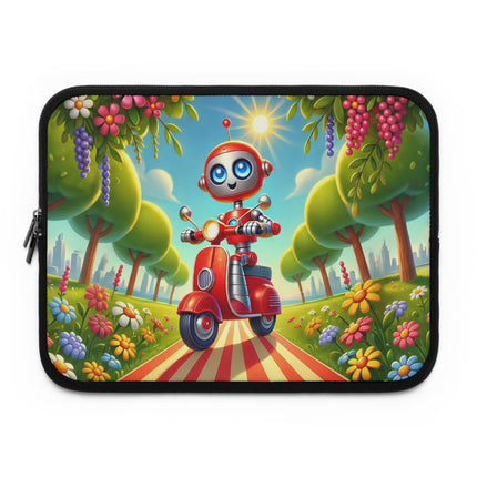 The Traveling Robot Youth Laptop Sleeve – Adventure, Curiosity & Playful Discovery