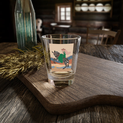Zebra Rider Shot Glass – Safari Chic & Art Deco Adventure