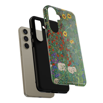 Farm Garden with Sunflowers by Gustav Klimt Phone Cases