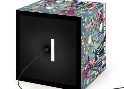 Whimsical Christmas Tea Party Light Cube Lamp